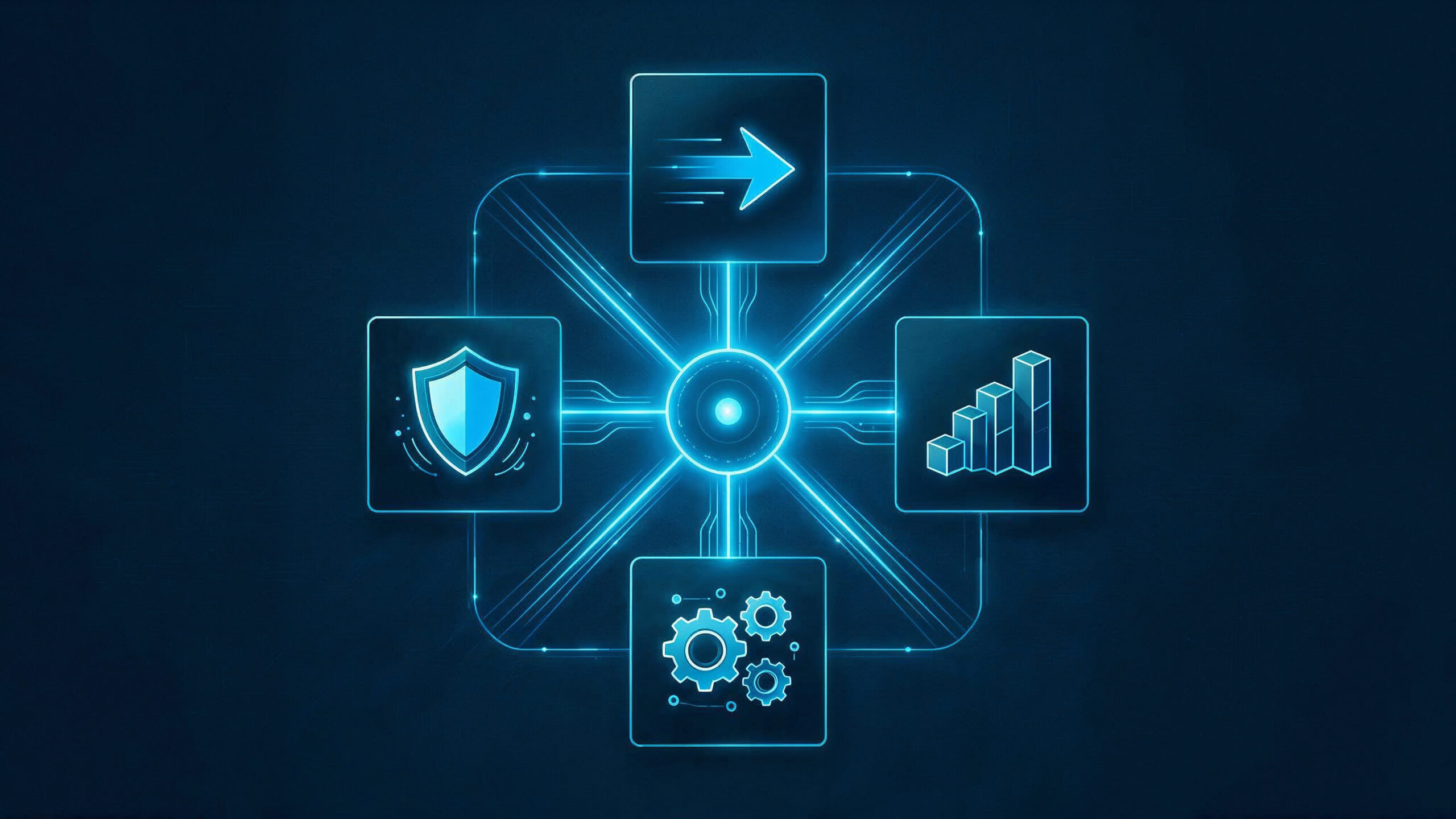 Framework diagram showing four dimensions of Agentic ERP return — decision velocity, decision quality, capacity redeployment, and resilience — around a central Dynamics 365 hub