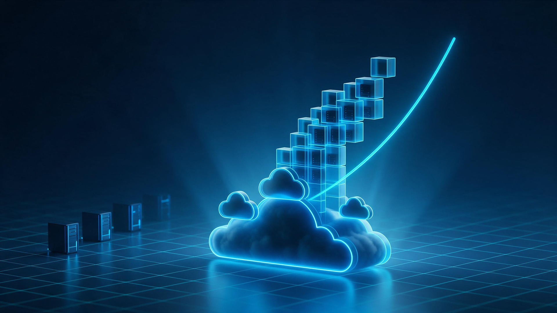 Operations dashboard showing cloud capacity expanding to absorb a seasonal demand peak