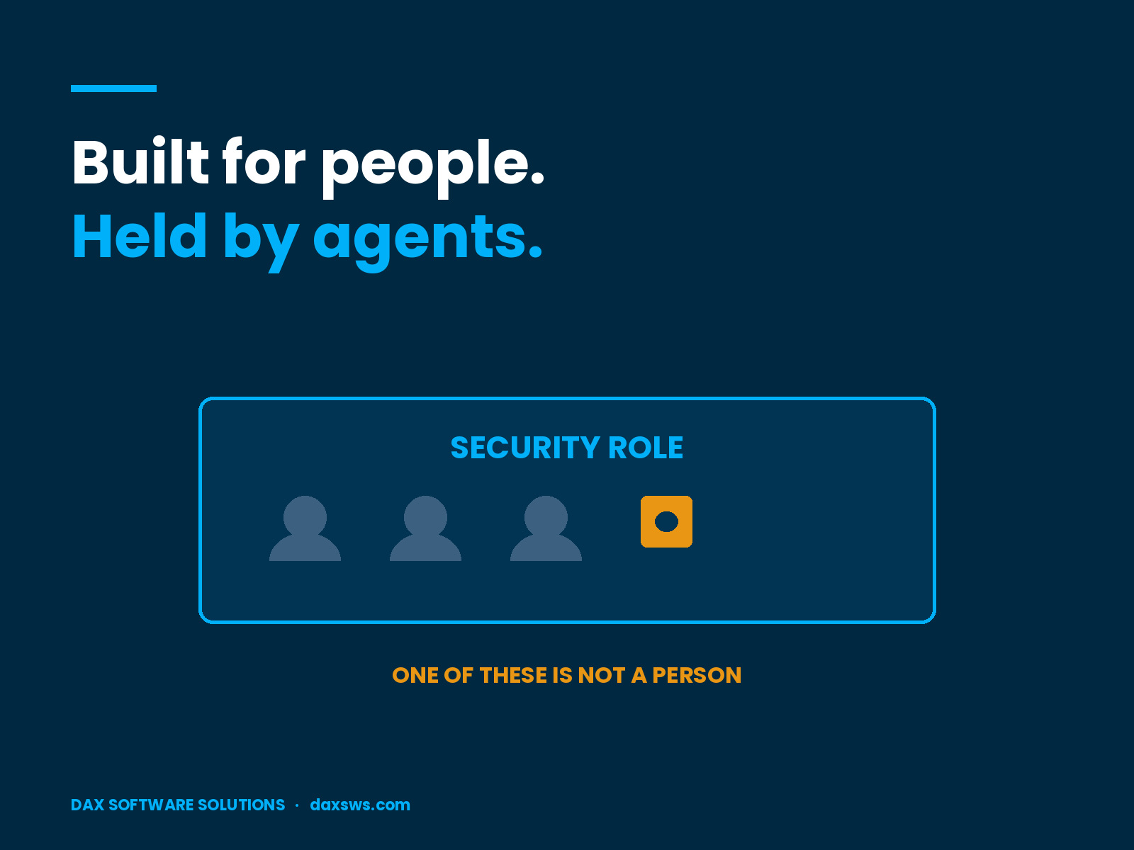 A Dynamics 365 security role held by three people and one agent, where one holder is not a person